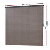 NNEDSZ Outdoor Blinds Light Filtering Roll Down Awning Shade 3X2.5M Brown