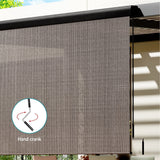 NNEDSZ Outdoor Blinds Light Filtering Roll Down Awning Shade 3X2.5M Brown