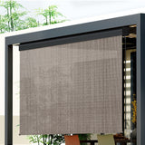 NNEDSZ Outdoor Blinds Light Filtering Roll Down Awning Shade 3X2.5M Brown
