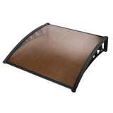 NNEDSZ Window Door Awning 1mx1.2m Brown Hollow Sheet Plastic Frame