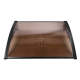 NNEDSZ Window Door Awning 1mx1.2m Brown Hollow Sheet Plastic Frame