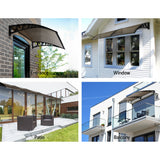 NNEDSZ Window Door Awning 1mx1.2m Brown Hollow Sheet Plastic Frame
