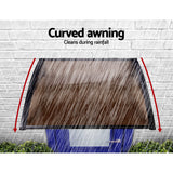 NNEDSZ Window Door Awning 1mx1.2m Brown Hollow Sheet Plastic Frame