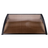 NNEDSZ Window Door Awning 1mx2.4m Brown Hollow Sheet Plastic Frame