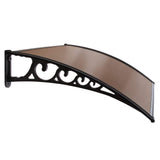 NNEDSZ Window Door Awning 1mx2.4m Brown Hollow Sheet Plastic Frame