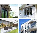 NNEDSZ Window Door Awning 1mx2.4m Brown Hollow Sheet Plastic Frame