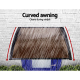 NNEDSZ Window Door Awning 1mx2.4m Brown Hollow Sheet Plastic Frame
