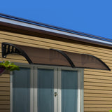 NNEDSZ Window Door Awning 1mx2.4m Brown Hollow Sheet Plastic Frame