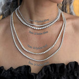 Iced-Out Tennis Chain Necklace with Zircon Stones – Copper Hip Hop Jewelry
