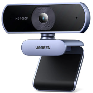 NNEOBA 1080P HD Webcam Dual Mics Auto Light Correction Black