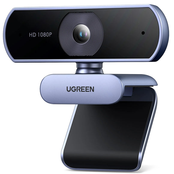 NNEOBA 1080P HD Webcam Dual Mics Auto Light Correction Black