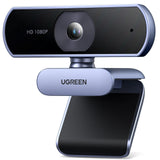 NNEOBA 1080P HD Webcam Dual Mics Auto Light Correction Black