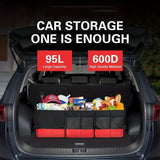 NNEOBA Universal Large Trunk Organizer 95L Collapsible Storage Bag Black