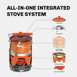 NNEOBA Portable Camping Cooking System 1L Gas Stove Burner Orange