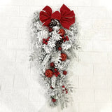 Flocked Christmas Flower Wreath Garland