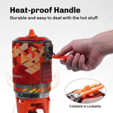 NNEOBA Portable Camping Cooking System 1L Gas Stove Burner Orange