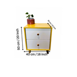 NNECN Wooden Bedside Cabinet with Two Drawers and Sturdy Legs