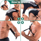 NNEOBA Adjustable Neoprene Shoulder Support Brace Compression Strap Black
