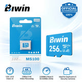 Biwin 256GB MicroSDXC Memory Card UHS-I A1 V30 U3 Class 10, Up to 100MB/s