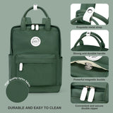 NNEOBA School Nylon Backpack for Teens and Women (Olive)