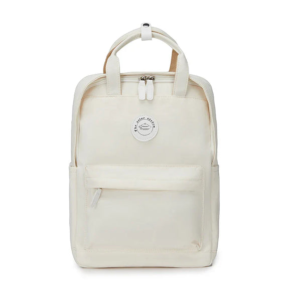 NNEOBA School Nylon Backpack for Teens and Women (White)