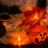 NNEOBA Autumn Maple Leaves Pumpkin Garland with LED