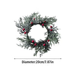 NNEOBA Artificial Christmas Candle Garland Ring with Red Fruits