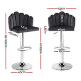 Artiss Bar Stool X4 Kitchen Dining Counter Gaslift Chair Adjustable Velvet Grey