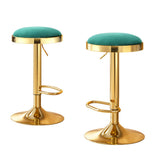 NNEDSZ 2x Artiss Bar Stools Kitchen Dining Chairs Velvet Padded Stool Green