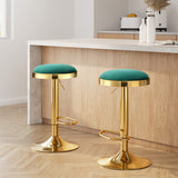 NNEDSZ 2x Artiss Bar Stools Kitchen Dining Chairs Velvet Padded Stool Green