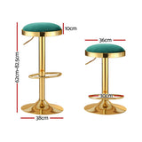 NNEDSZ 4x Artiss Bar Stools Kitchen Dining Chairs Velvet Padded Stool Green