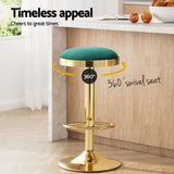 NNEDSZ 4x Artiss Bar Stools Kitchen Dining Chairs Velvet Padded Stool Green