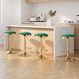 NNEDSZ 4x Artiss Bar Stools Kitchen Dining Chairs Velvet Padded Stool Green