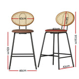 NNEDSZ 2x Bar Stools PU Leather Stools Brown