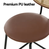 NNEDSZ 2x Bar Stools PU Leather Stools Brown
