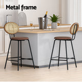 NNEDSZ 2x Bar Stools PU Leather Stools Brown