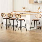 NNEDSZ Artiss 4x Bar Stools PU Leather Stools Brown