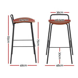 NNEDSZ 2x Artiss Bar Stools Kitchen Counter Stools Metal Brown