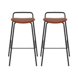 NNEDSZ 2x Artiss Bar Stools Kitchen Counter Stools Metal Brown