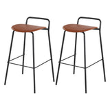NNEDSZ 2x Artiss Bar Stools Kitchen Counter Stools Metal Brown