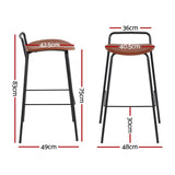 NNEDSZ 4x Artiss Bar Stools Kitchen Counter Dining Chair Metal Brown