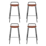 NNEDSZ 4x Artiss Bar Stools Kitchen Counter Dining Chair Metal Brown