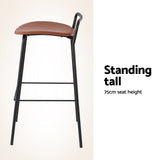 NNEDSZ 4x Artiss Bar Stools Kitchen Counter Dining Chair Metal Brown