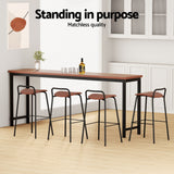 NNEDSZ 4x Artiss Bar Stools Kitchen Counter Dining Chair Metal Brown