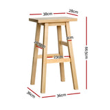 NNEDSZ Artiss 4x Bar Stools Kitchen Chairs Wooden Nature