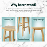 NNEDSZ Artiss 4x Bar Stools Kitchen Chairs Wooden Nature