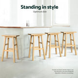 NNEDSZ Artiss 4x Bar Stools Kitchen Chairs Wooden Nature