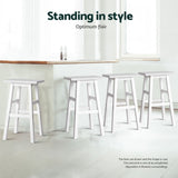 NNEDSZ Artiss 4x Bar Stools Kitchen Chairs Wooden White