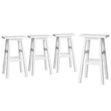 NNEDSZ Artiss 4x Bar Stools Kitchen Chairs Wooden White