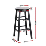 NNEDSZ Artiss 4x Bar Stools Round Chairs Wooden Black